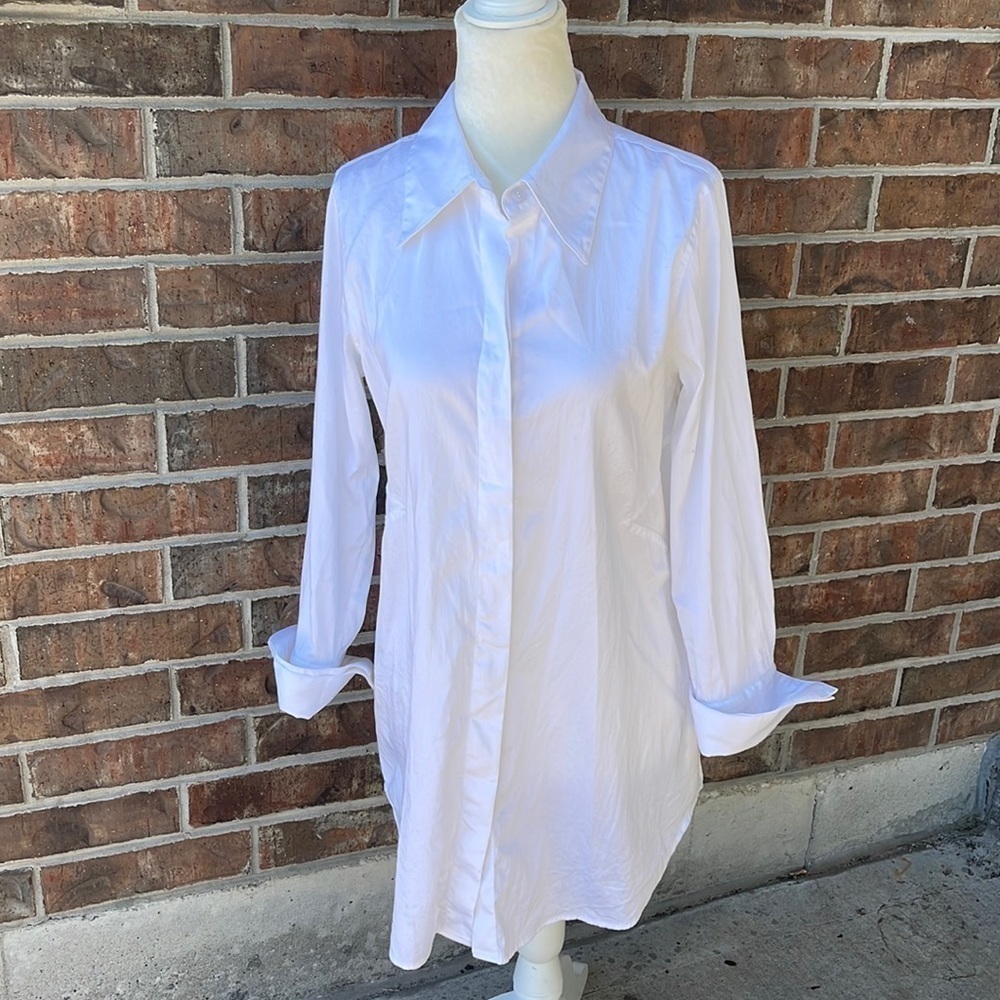 Soft Surroundings White Cotton Button Down Size Small